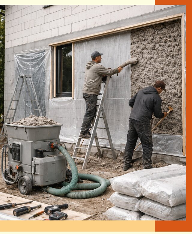 Утепление дома из газобетона эковатой в Уссурийске от 4640 руб./м2 | ТепломастерСср
